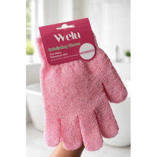 Pink Exfoliating gloves